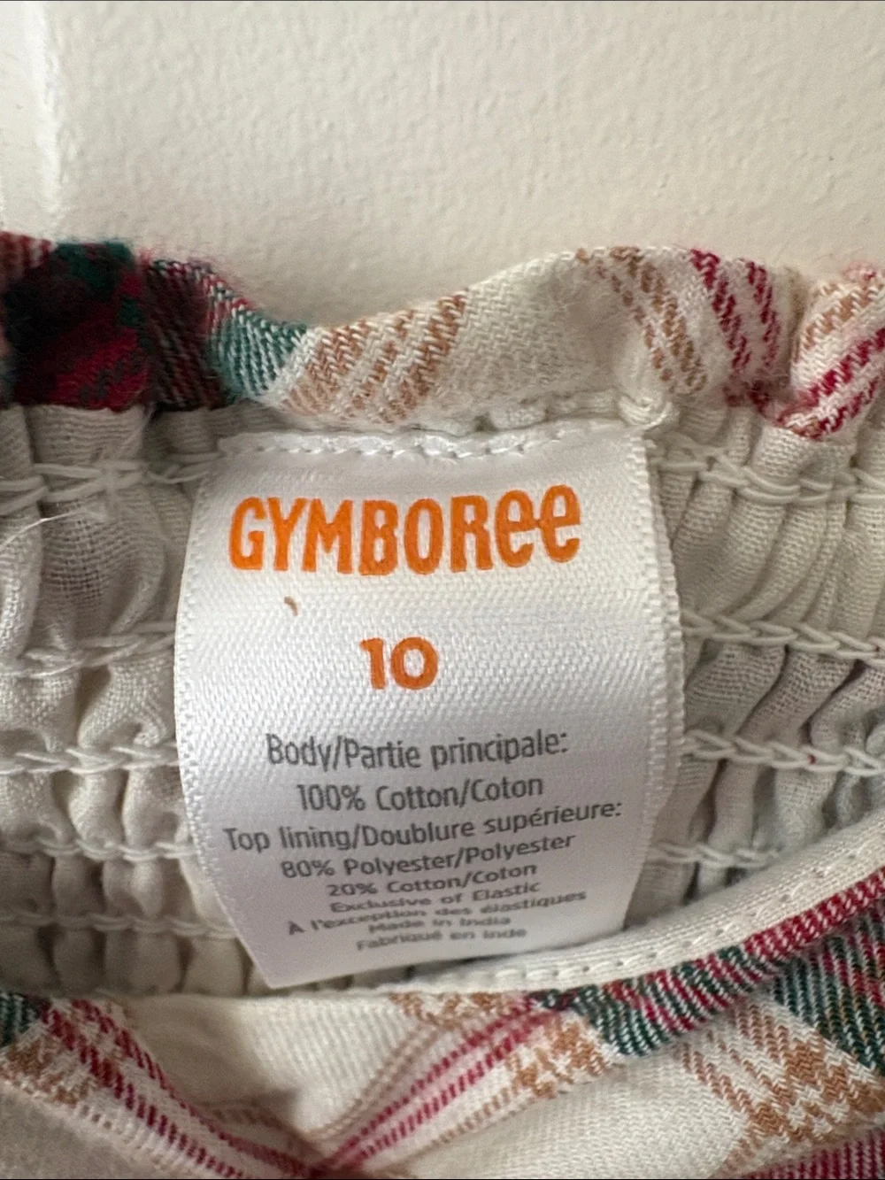 Gymboree Plaid Puff-Sleeve Dress in Red, Green, and Cream